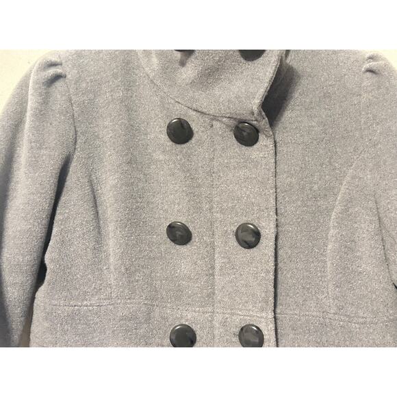 NWOT Guess women's Size Large Double-Breasted Pea Coat Grey with pockets - Picture 13 of 16